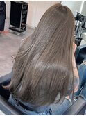 縮毛矯正ストレートミディアムロングレイヤーカット堀江