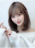 透明感カラーくびれロング似合わせカットミディアムレイヤー