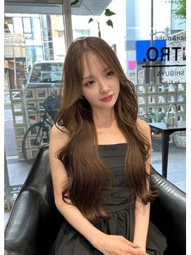 大人かわいい韓国レイヤーカット/モカブラウン/プルエクステ