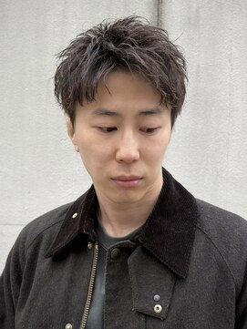ビジネスショート/刈り上げセンターパート/MEN’S HAIR/淀屋橋×