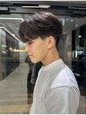 メンズセンターパートウルフセンターパートニュアンスパーマ襟足