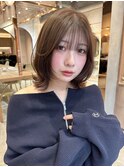 ◯グレーブラウン似合わせカットミニボブレイヤーダークアッシュ