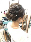 シンプル結婚式ゆるふわアップアレンジ【ヘアアレンジ　立川】