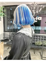 ディーカヘアーセンダイ(Di KA HAIR sendai) white×light blue/アンブレラカラー/インナーカラー/ブリーチ