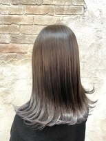 エンジェル 川越(Angel)&nbsp;シアーグレージュカラー&切りっぱなしうるツヤ外ハネ/30代40代