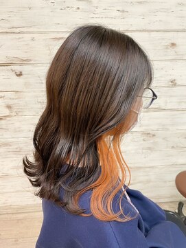 ミニム ヘアー(minim hair) 【minim×岩田】オレンジインナーカラー