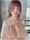 【阿形】顔周り姫カットレイヤー◎チェリーレッドボルドー