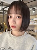 縮毛矯正/髪質改善トリートメント/ボブヘア/就活/グレージュ