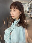 ワイドバング/フルバング/顔周り/アッシュブラウン