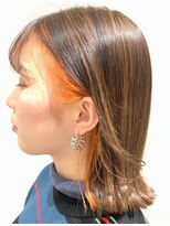 ノクターン 池袋(NOCTURNE)&nbsp;ケアブリーチ×オレンジ色フェイスフレーミング