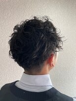 アジールヘア 所沢プロペ通り店(agir hair) ダークアッシュブラックツイストスパイラルパーマメンズカット