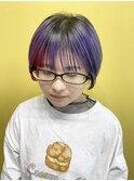 個性派オシャレカラーのショートヘア