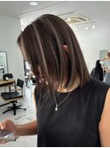 ハイライトバレイヤージュブリーチダブルカラー岡山髪質改善ULu