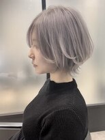 ダブルトーキョー シブヤ(W-TOKYO SHIBUYA)&nbsp;ラベンダーホワイトウルフ　ボブウルフ　ウルフカット