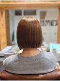 20代30代40代アッシュグレージュナチュラルボブ切りっぱなし
