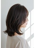 30代40代50代ミディアムレイヤー外ハネくびれヘア髪質改善