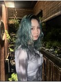 ストリート/濡れ感/スモーキーブルー/ブリーチ/原宿/個性派