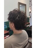 ミニウルフ×波巻きパーマ×シャドウパーマ