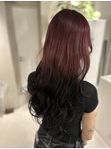 ルーツカラー デザインブリーチ ワインレッド ボルドー 池袋
