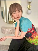 ショートヘア[表参道/原宿/ダブルカラー/ケアブリーチ/縮毛矯正]