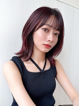 アフロート エル 大阪(AFLOAT L) 【20代30代】前髪/顔周りカット/イメチェン/ローズブラウン