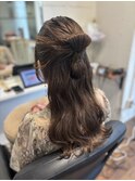 ハーフアップシニョン風☆ヘアアレンジ