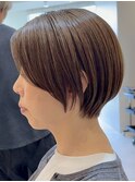 表参道白髪ぼかしマッシュショートヘアッシュベージュ40代50代