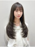 ロング/韓国/レイヤーカット/ダブルカラー/栄s80