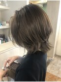 大人ウルフヘア☆ハイライトカーキグレージュ