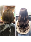#プルエクステ#ヘアカラー#大変身