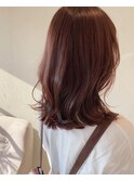 ミディアムレイヤー　くびれ巻き　コーラルオレンジ【30代40代】