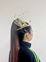 ベルクープス 天王寺店(Belle Coupes) 【BelleCoupes】着物ヘアポニーテール モード系 クール系 水引