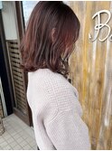 ブリーチ無しチェリーピンク*切りっぱなしロングボブ*Bambi松平