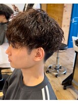 アメラボ 平針店(AmeLab)&nbsp;【波巻きパーマ】ブラウン　無造作　メンズ　平針