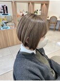 明るい白髪染め/白髪ぼかし/丸みショート30代/40代/50代
