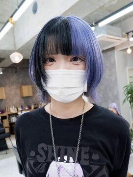 リル 溝の口(LiL) デザインカラー×ウルフボブ/溝の口/ブリーチ/レイヤーカット