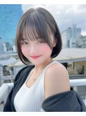 シースルーぱっつん/似合わせカット/前髪/おくれ毛/ショートボブ