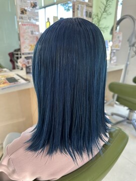シュウ 西尾店(Shu) ブリーチ1回 ディープブルーカラー
