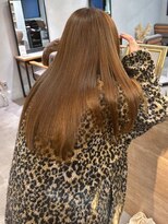 ミュラ(mulah)&nbsp;ニュアンスカラーマロンベージュ＊ストレートロング艶カラー