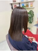 髪質改善ストレート+白髪ぼかしカラー