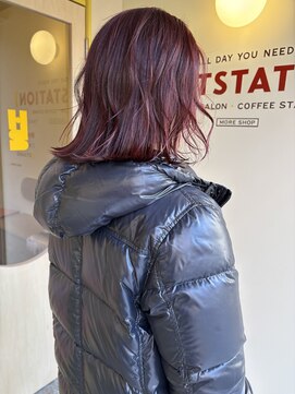 ヒントステーション(HINTSTATION) 〈浅草 半個室〉ブリーチなし！/ローズピンク