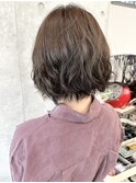 |ふわふわボブ大人ボブパーマゆるふわパーマニュアンスパーマ
