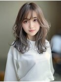 アプリコットオレンジハイライトカラーサーフカール夏くびれヘア