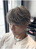 熊本シースルーフェザーショート メンズローライト ブリーチ