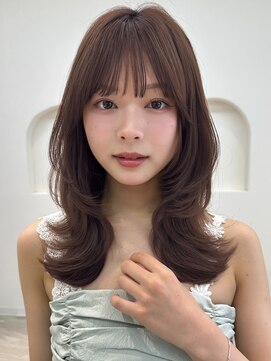 ノイ 銀座(noi) 顔周りレイヤーカットくびれヘアミルクティーベージュカラー