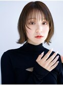 4ぱっつん前髪流し前髪鎖骨ミディアムボブ耳かけボブパーマ小顔