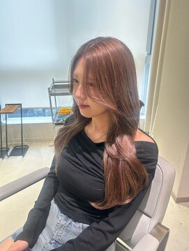 韓国風レイヤー◎顔まわりカット◎ヘーゼルベージュ