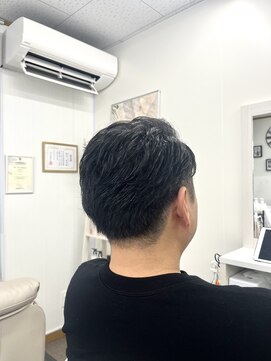 メンズカット　七三分け　