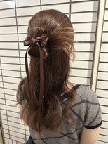 レヴリー(reverie)&nbsp;カチモリお呼ばれヘアハーフアップヘアセット心斎橋美容室