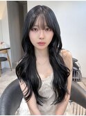 グレージュブラウン/ミディアムレイヤー/韓国/顔周りカット/0615